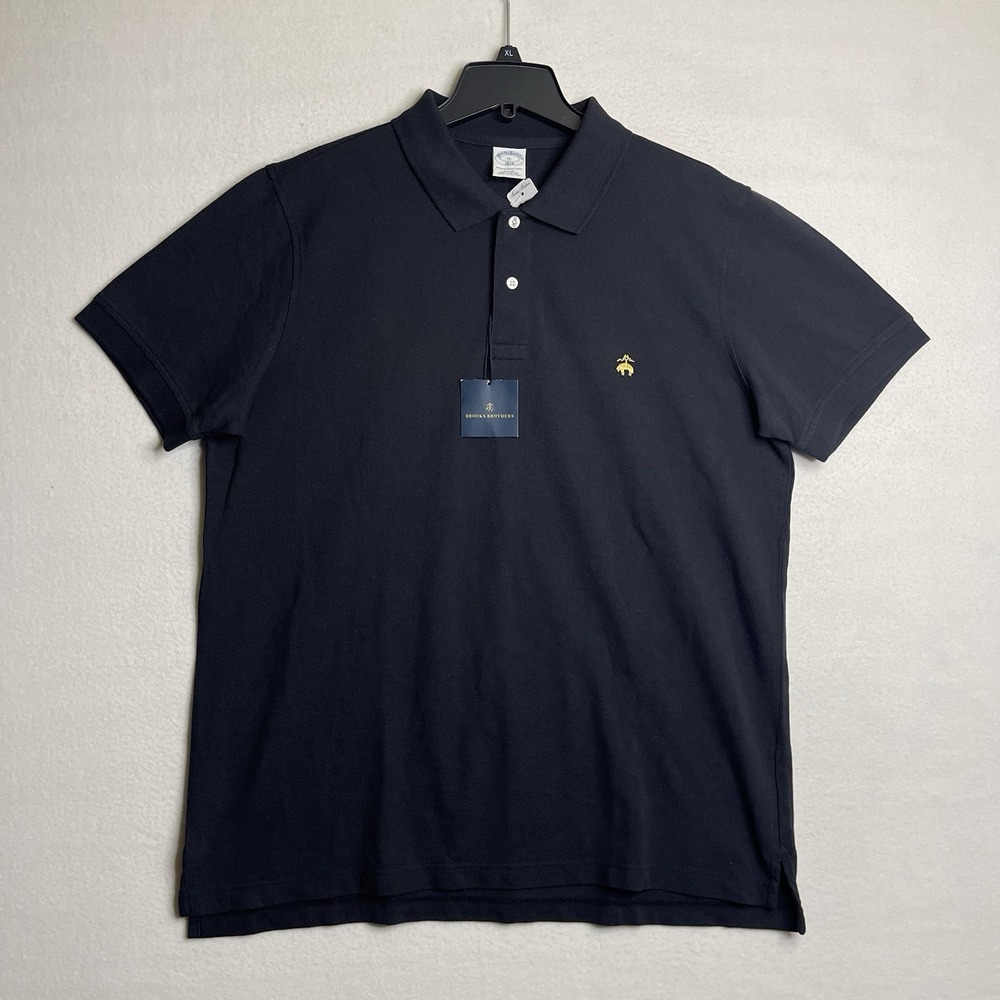 Brooks Brothers 1818 Performance Polo Slim Fit Navy Short Sleeve Men Sz XL NWT